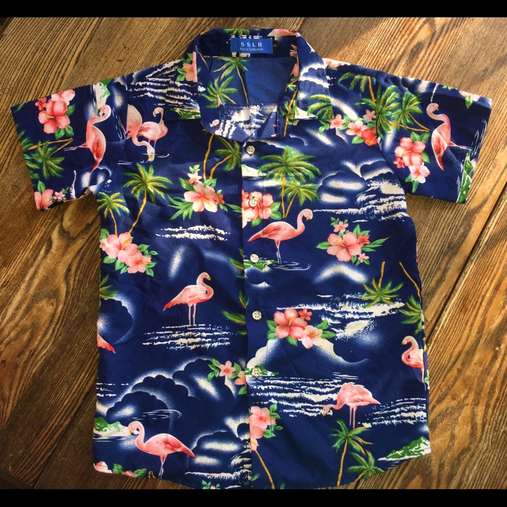 Boys youth size:S flamingo button down